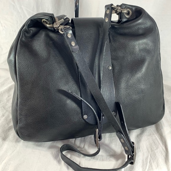 DEAN Authentic Black Leather Tote Shoulder Bag - Picture 5 of 16